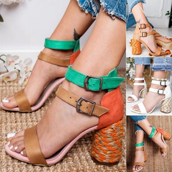 women high heel casual banquet sandals solid color matching style colorful buckle high heels shoes size 34-43 cj191220, Black
women high heel casual banquet sandals solid color matching style colorful buckle high heels shoes size 34-43 cj191220, Black