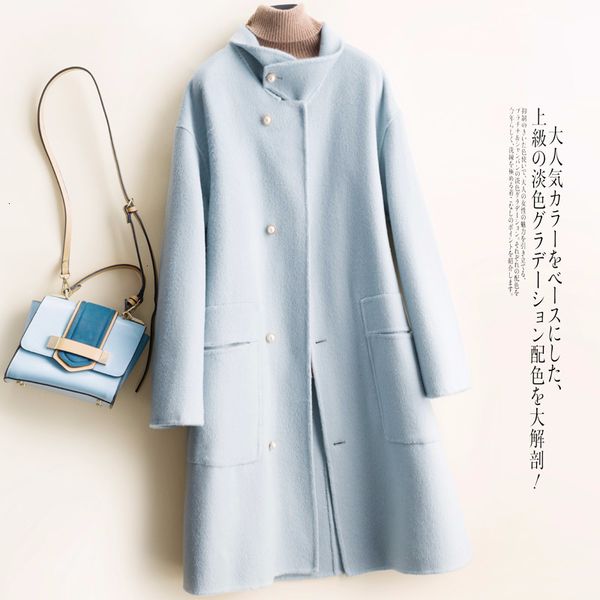 medium-long double 100%wool winter coat women single breasted solid coats korean jacket casaco feminino abrigos mujer 2019 new, Black
medium-long double 100%wool winter coat women single breasted solid coats korean jacket casaco feminino abrigos mujer 2019 new, Black
