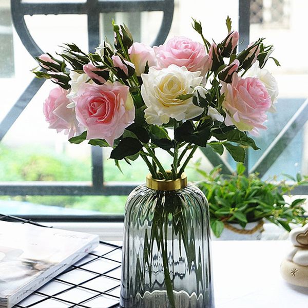 real touch roses short branch artificial flower flores for indoor home table decor diy wedding decorations with leaves
real touch roses short branch artificial flower flores for indoor home table decor diy wedding decorations with leaves