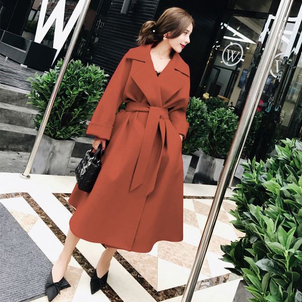 woolen coat female long section 2019 new autumn korean version loose thin lapel long-sleeved belt woolen coat z36, Black
woolen coat female long section 2019 new autumn korean version loose thin lapel long-sleeved belt woolen coat z36, Black