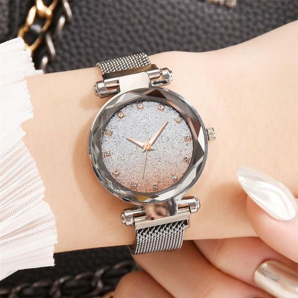 2020 women silver watch magnet mesh band stainless steel quartz diamond watches for lady simple charming female wristwatch, Slivery;brown
2020 women silver watch magnet mesh band stainless steel quartz diamond watches for lady simple charming female wristwatch, Slivery;brown