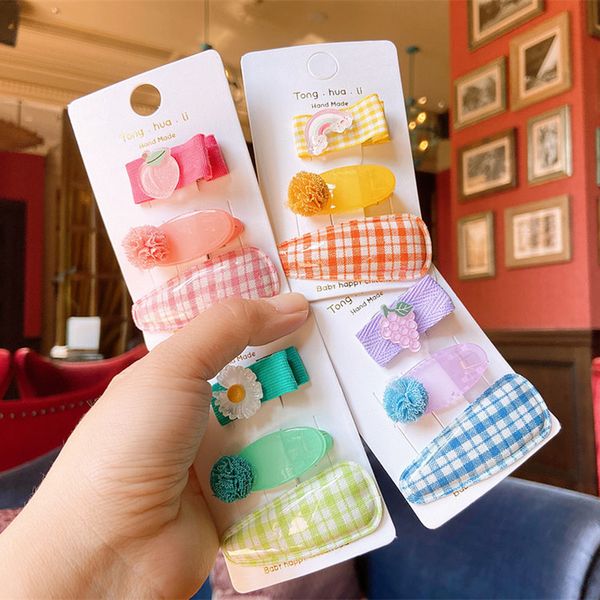 3 pcs cute girl bright plaid acrylic fruit rainbow flowers bb clip fashion sweet princess children hairpins hair accessories set, Slivery;white
3 pcs cute girl bright plaid acrylic fruit rainbow flowers bb clip fashion sweet princess children hairpins hair accessories set, Slivery;white