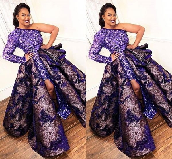 Shinning Purple Mermaid Evening Dresses With Detachable Train Sequined Prom Dress Plus Size Formal Evening Gowns robe de soiree Abendkleider
Shinning Purple Mermaid Evening Dresses With Detachable Train Sequined Prom Dress Plus Size Formal Evening Gowns robe de soiree Abendkleider