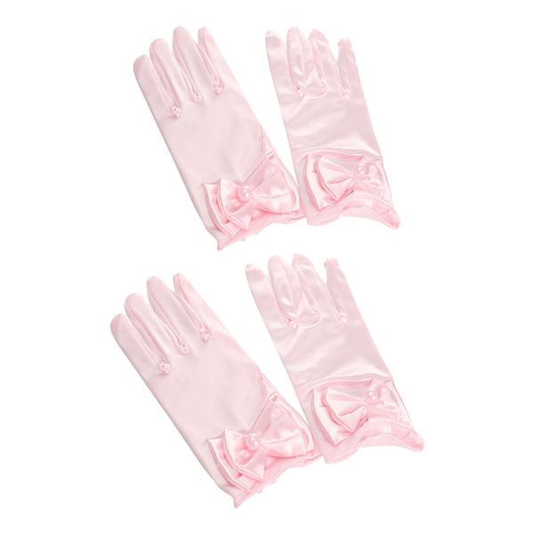 2 pairs girls satin princess gloves wedding bowknot party short gloves pink, White
2 pairs girls satin princess gloves wedding bowknot party short gloves pink, White