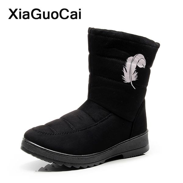 women snow boots winter warm cotton shoes with fur high ladies ankle boots mother's footwear feather pattern dropshipping, Black
women snow boots winter warm cotton shoes with fur high ladies ankle boots mother's footwear feather pattern dropshipping, Black