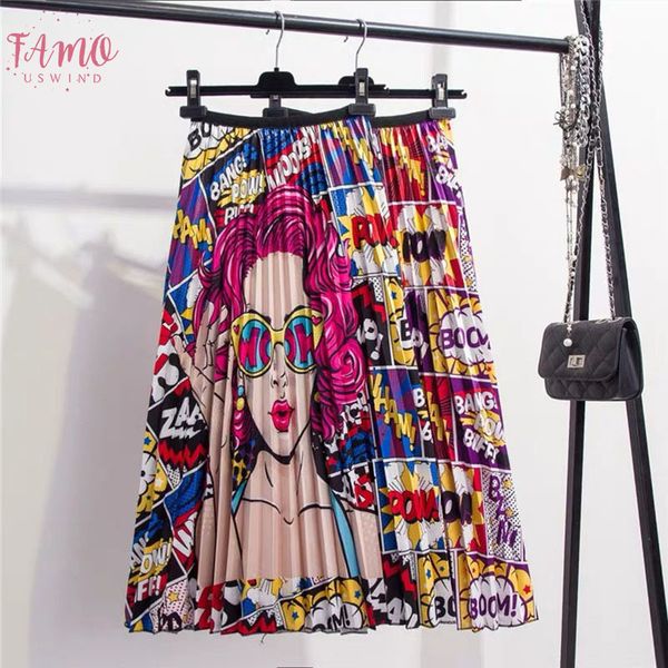 2019 new coming spring summer printing cartoon pattern empire high elastic spring women skirt party holiday high street style, Black
2019 new coming spring summer printing cartoon pattern empire high elastic spring women skirt party holiday high street style, Black