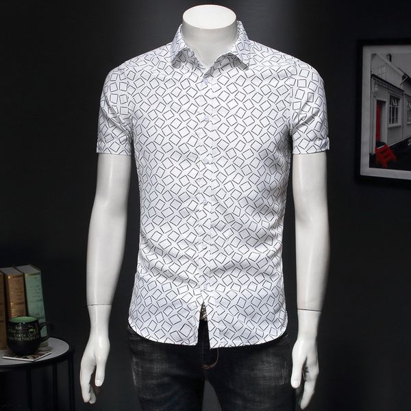fashion white shirt korean style men social geometric short sleeve slim fit male casual dress shirts, White;black
fashion white shirt korean style men social geometric short sleeve slim fit male casual dress shirts, White;black