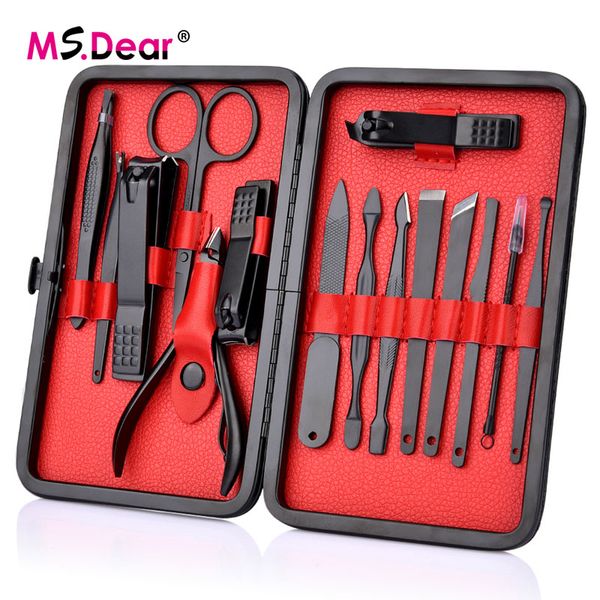 black stainless steel nail clipper cutter trimmer scissor tweezer knife ear pick grooming kit manicure pedicure toe tools
black stainless steel nail clipper cutter trimmer scissor tweezer knife ear pick grooming kit manicure pedicure toe tools