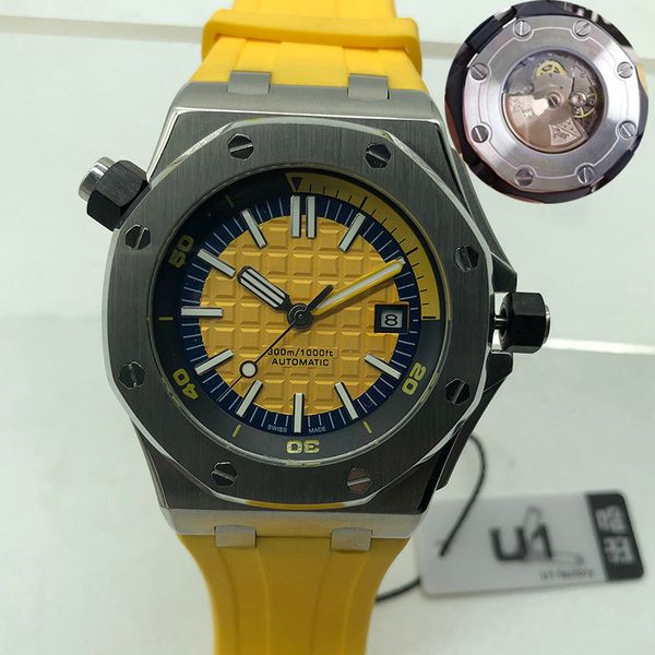 luxury mens designer automatic mechanical movement watches sapphire glass 5 atm waterproof rubber watchband diving super luminous watch u1, Slivery;brown
luxury mens designer automatic mechanical movement watches sapphire glass 5 atm waterproof rubber watchband diving super luminous watch u1, Slivery;brown