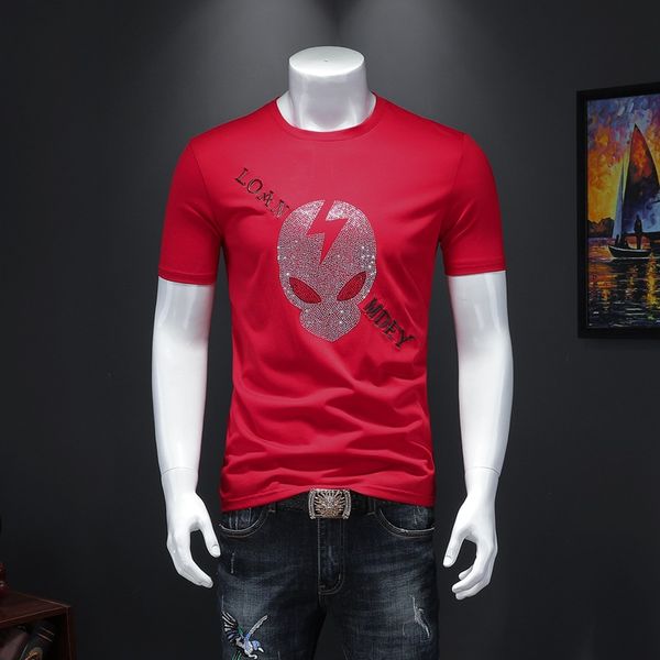 2020spring and summer double mercerized cotton men's short-sleeved t-shirt slim rhinestone casual half-sleeved t-shirt bottoming shirt, White;black
2020spring and summer double mercerized cotton men's short-sleeved t-shirt slim rhinestone casual half-sleeved t-shirt bottoming shirt, White;black