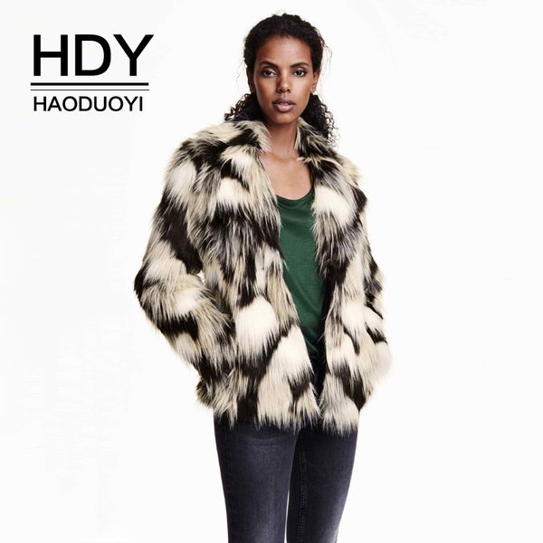 hdy haoduoyi winter fashion new personality trend luxury atmosphere contrast color faux fur coat side pocket women's jacket, Black;brown
hdy haoduoyi winter fashion new personality trend luxury atmosphere contrast color faux fur coat side pocket women's jacket, Black;brown