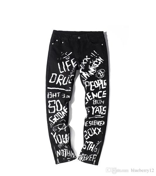 mens jeans new graffiti stretch slim denim trousers fashion letter printed jeans european and american style asian size -2xl, Blue
mens jeans new graffiti stretch slim denim trousers fashion letter printed jeans european and american style asian size -2xl, Blue