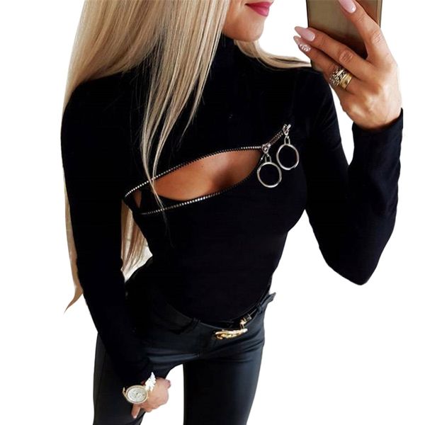 fashion 2019 women long sleeve blouse shirts black zipper high neck tunic ladies long sleeve casual blusas streetwear, White
fashion 2019 women long sleeve blouse shirts black zipper high neck tunic ladies long sleeve casual blusas streetwear, White