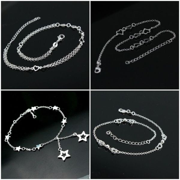 925 silver women ladies anklets foot chain heart star statement gift jewelry ankle bracelet chain crystal foot jewelry gift, Red;blue
925 silver women ladies anklets foot chain heart star statement gift jewelry ankle bracelet chain crystal foot jewelry gift, Red;blue