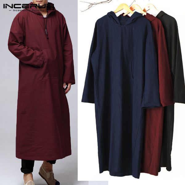 incerun men hoodies hooded long sleeve vintage pockets robe arab islamic kaftan muslim clothes loose solid cotton sweatshirt men, Black
incerun men hoodies hooded long sleeve vintage pockets robe arab islamic kaftan muslim clothes loose solid cotton sweatshirt men, Black