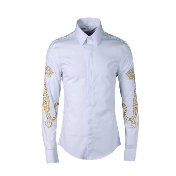 men's casual shirts arrival embroidered tiger men hand-painted fashion long sleeve cotton plus size -3xl 4xl, White;black
men's casual shirts arrival embroidered tiger men hand-painted fashion long sleeve cotton plus size -3xl 4xl, White;black