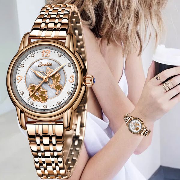 sunkta new gold watch women watches ladies creative steel women's bracelet watches female waterproof clock +box, Slivery;brown
sunkta new gold watch women watches ladies creative steel women's bracelet watches female waterproof clock +box, Slivery;brown