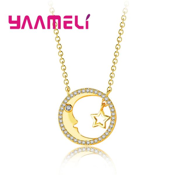 giemi mysterious round moon star necklace pendant for women ladies 24k gold color super shinning cubic zirconia jewelry crystal, Silver
giemi mysterious round moon star necklace pendant for women ladies 24k gold color super shinning cubic zirconia jewelry crystal, Silver