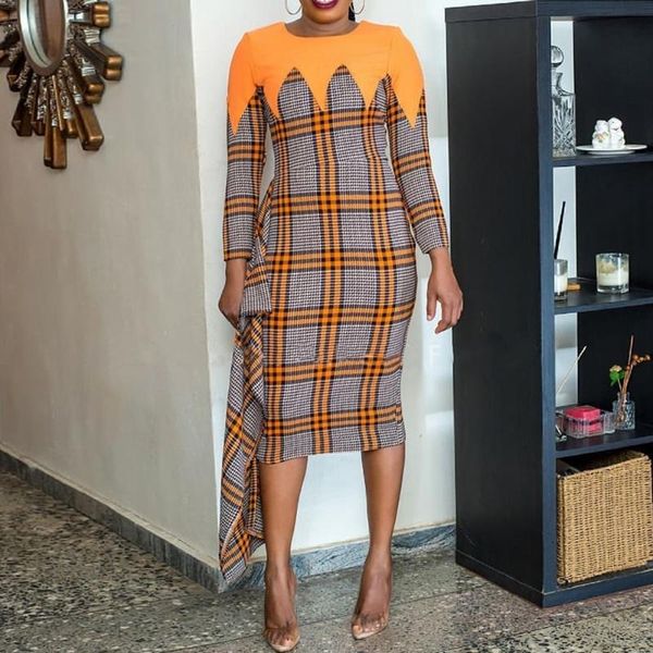 asymmetry ruffles grid patchwork vestidos elegant african women office dress autumn summer long sleeve robe femme, White;black
asymmetry ruffles grid patchwork vestidos elegant african women office dress autumn summer long sleeve robe femme, White;black