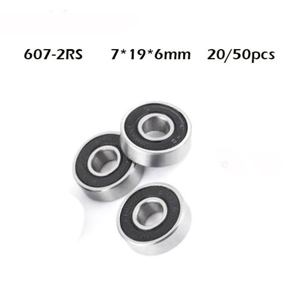 

20/50pcs/lot 607rs deep groove ball bearing miniature mini bearing 607-rs 607rs 7*19*6mm 7*19*6 52100 chrome steel