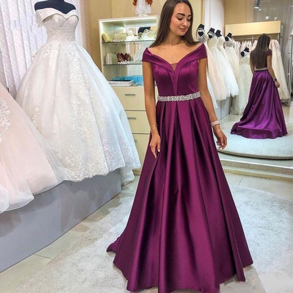 capped sleeves evening party gowns with beaded sash long ruched satin prom dresses a line formal dress bride, Black;red
capped sleeves evening party gowns with beaded sash long ruched satin prom dresses a line formal dress bride, Black;red