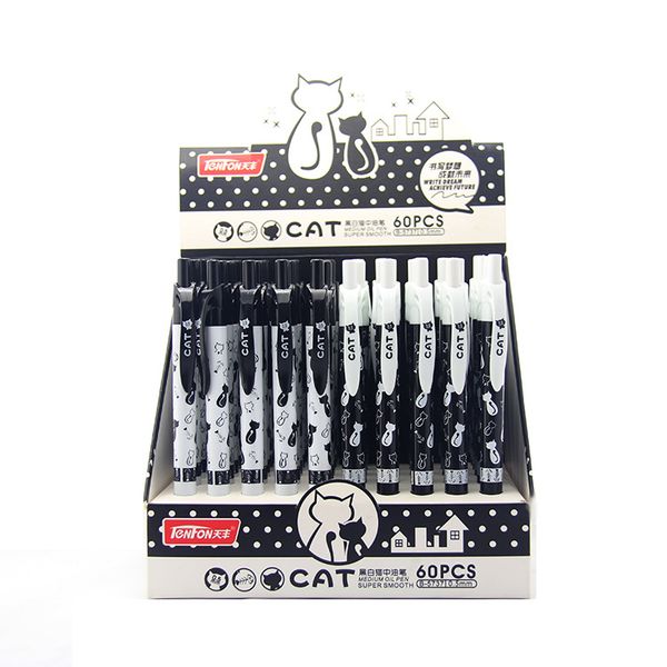 4 pc cute black white cat ballpoint pen kawaii 0.5mm blue stationery pen for kids office school supplies estojo escolar, Blue;orange
4 pc cute black white cat ballpoint pen kawaii 0.5mm blue stationery pen for kids office school supplies estojo escolar, Blue;orange
