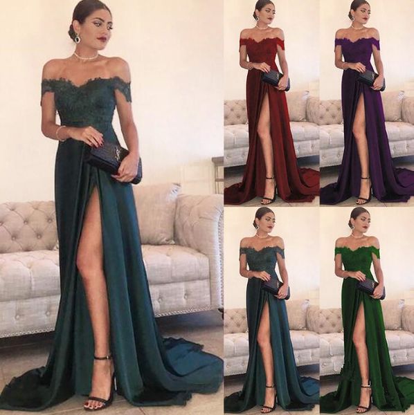 evening dresses a line chiffon off shoulder floor-length high side split lace elegant long prom dress formal dress, Black;red
evening dresses a line chiffon off shoulder floor-length high side split lace elegant long prom dress formal dress, Black;red