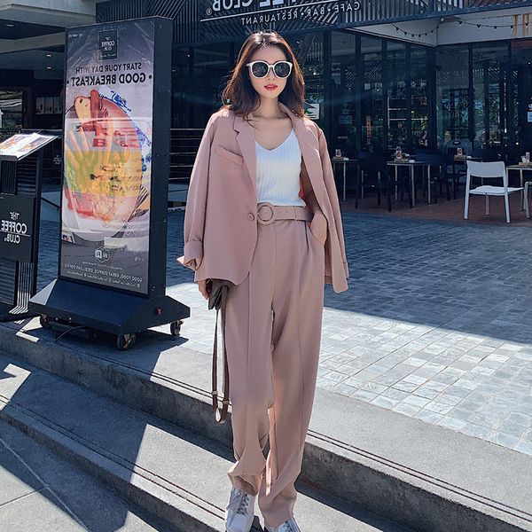 women's suits & blazers suit 2021 autumn and winter casual fashion temperament loose wild color single buckle two sets, White;black
women's suits & blazers suit 2021 autumn and winter casual fashion temperament loose wild color single buckle two sets, White;black