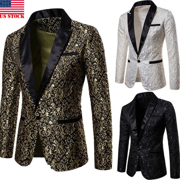 men's suits & blazers fashion suit casual slim formal one button blazer club party outwear, White;black
men's suits & blazers fashion suit casual slim formal one button blazer club party outwear, White;black