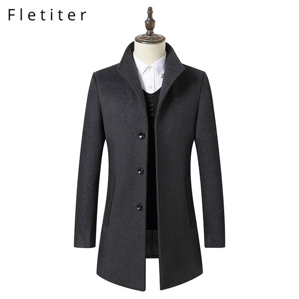 fletiter brand winter men's wool jackets men slim fit turn down collar wool & blends woolen blend jacket male coat clothing, Black
fletiter brand winter men's wool jackets men slim fit turn down collar wool & blends woolen blend jacket male coat clothing, Black