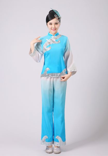 chinese folk dance sequins yangko dance costume drum fan square clothing chinese costume, Black;red
chinese folk dance sequins yangko dance costume drum fan square clothing chinese costume, Black;red