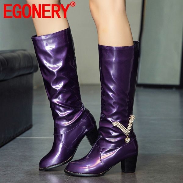 egonery winter warm new fashion knee high boots outside high heels round toe patent leather women shoes drop shipping size 34-45, Black
egonery winter warm new fashion knee high boots outside high heels round toe patent leather women shoes drop shipping size 34-45, Black