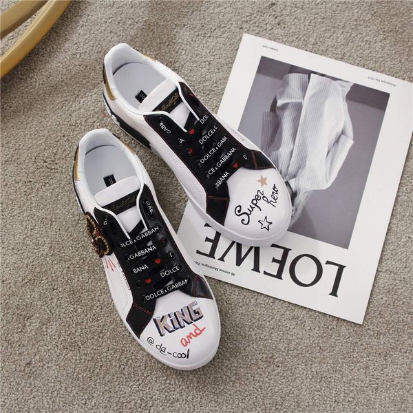 men's women's sneaker portofino sneakers in printed nappa calfskin with patch graffiti print leather sneakers mens women shoes 35, Black
men's women's sneaker portofino sneakers in printed nappa calfskin with patch graffiti print leather sneakers mens women shoes 35, Black