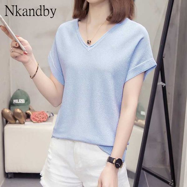 women's t-shirt plus size v neck knitted tee shirts for women 2021 summer vogue korean style loose short sleeve oversized female, White
women's t-shirt plus size v neck knitted tee shirts for women 2021 summer vogue korean style loose short sleeve oversized female, White