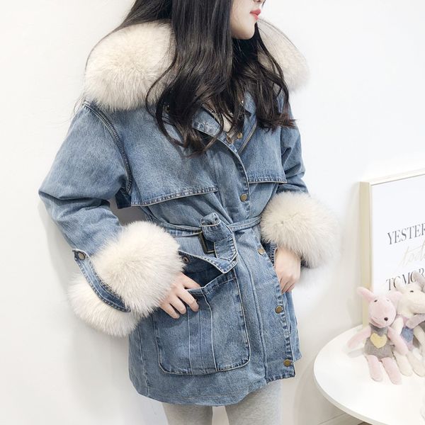 2019 new winter thicken warm denim jackets natural fur collar women winter thick jean jacket coat female nzy46, Black;brown
2019 new winter thicken warm denim jackets natural fur collar women winter thick jean jacket coat female nzy46, Black;brown