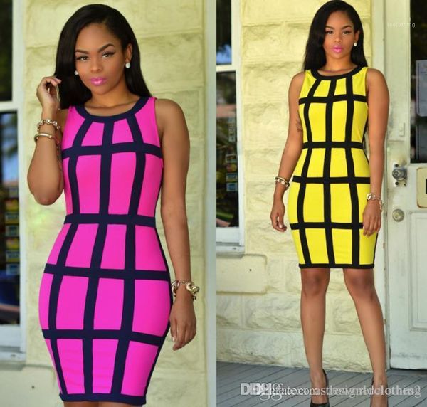 dress summer tank dress candy color o-neck evening club dresses pencil women designer plaids, Black;gray
dress summer tank dress candy color o-neck evening club dresses pencil women designer plaids, Black;gray