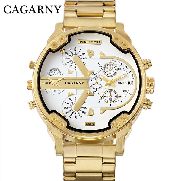 gold watch men cagarny men's quartz watches man stainless steel dual times relogio masculino male clock, Slivery;brown
gold watch men cagarny men's quartz watches man stainless steel dual times relogio masculino male clock, Slivery;brown
