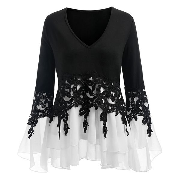 ladies designer women blouses plus size applique layered blouse fall new fashions v neck long sleeves ladies blusas clothing, White
ladies designer women blouses plus size applique layered blouse fall new fashions v neck long sleeves ladies blusas clothing, White