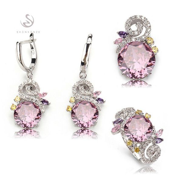 shunxunze explosion models wedding jewelry sets (ring/earring/pendant) for women pink cubic zirconia rhodium plated r540set size 6 - 12, Silver
shunxunze explosion models wedding jewelry sets (ring/earring/pendant) for women pink cubic zirconia rhodium plated r540set size 6 - 12, Silver