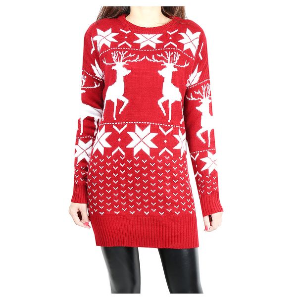 european and american women's snowflake deer sweater body long sleeve round collar christmas sweater, White;black
european and american women's snowflake deer sweater body long sleeve round collar christmas sweater, White;black