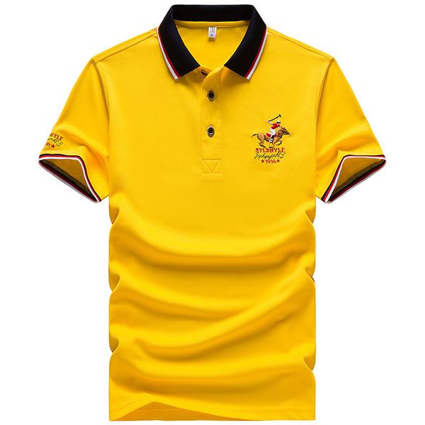 men's polo shirt short sleeve causal buttons breathable top, White;black