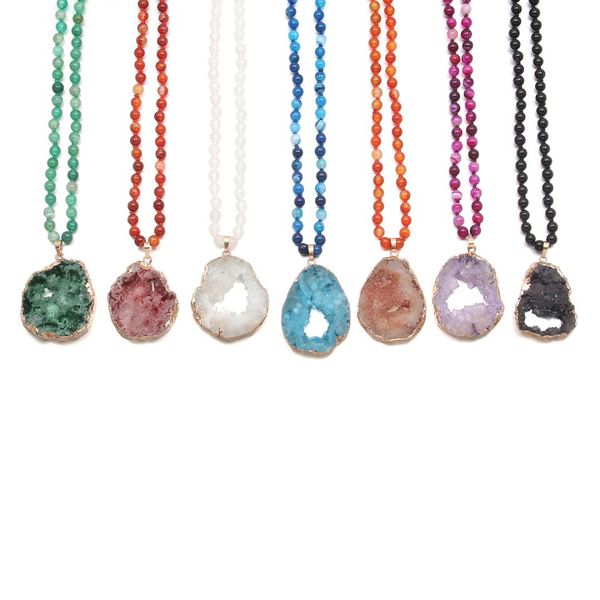 fashion pendant necklace jewelry women gift 7 color 6mm natural semi precious stones agates irregular pendant long necklace, Silver
fashion pendant necklace jewelry women gift 7 color 6mm natural semi precious stones agates irregular pendant long necklace, Silver