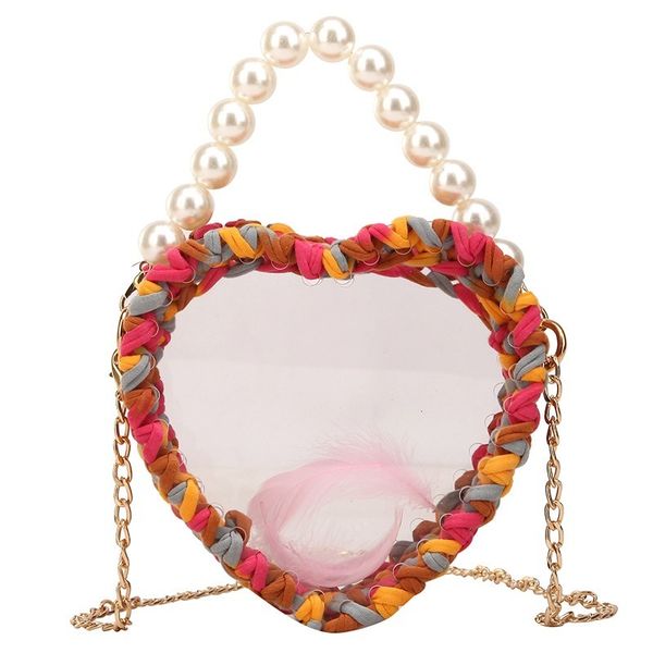 woven rainbow acrylic bag handmade clear color beaded pearl crossbody bag with golden chain transparent heart shoulderbag
woven rainbow acrylic bag handmade clear color beaded pearl crossbody bag with golden chain transparent heart shoulderbag