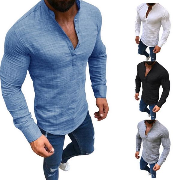 fashion nice men long sleeve shirts male half cardigan button stand shirt slim fit shirt autumn breathes flax white clothes, White;black
fashion nice men long sleeve shirts male half cardigan button stand shirt slim fit shirt autumn breathes flax white clothes, White;black