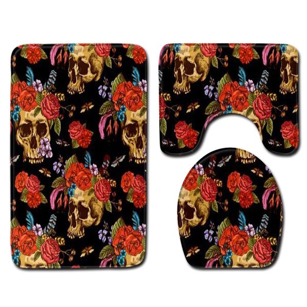 cartoon skull & rose 3pcs bathroom rug mat non-slip bathroom mat set coral fleece shower toilet room carpet rugs bath mats set
cartoon skull & rose 3pcs bathroom rug mat non-slip bathroom mat set coral fleece shower toilet room carpet rugs bath mats set