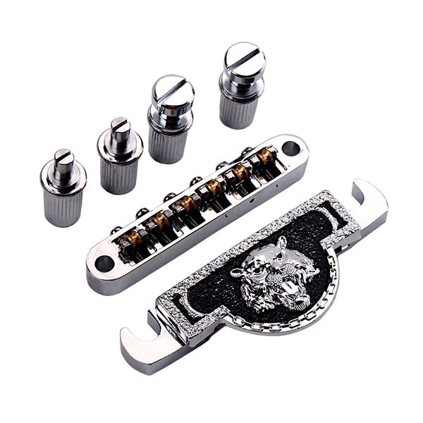 a set of silver roller saddle guitar bridge tailpiece for lp style electric guitar replacement parts
a set of silver roller saddle guitar bridge tailpiece for lp style electric guitar replacement parts