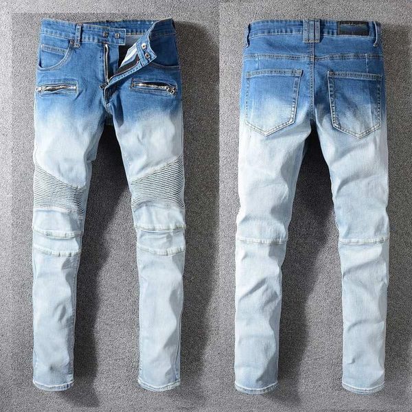 2020 new brand mens distressed ripped biker jeans slim fit motorcycle biker denim for men fashion designer hip hop mens jeans, Blue
2020 new brand mens distressed ripped biker jeans slim fit motorcycle biker denim for men fashion designer hip hop mens jeans, Blue
