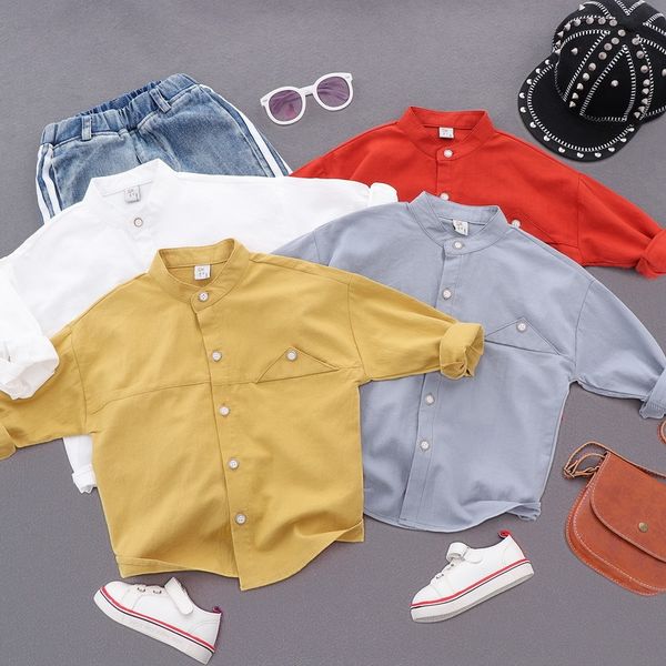 baby cotton long sleeve 20 season hipster stand shirt shirt collar solid color all-match top, White;black
baby cotton long sleeve 20 season hipster stand shirt shirt collar solid color all-match top, White;black