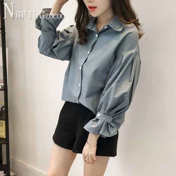 2020 spring korean new plus size women blouse loose long sleeve female blouses, White
2020 spring korean new plus size women blouse loose long sleeve female blouses, White