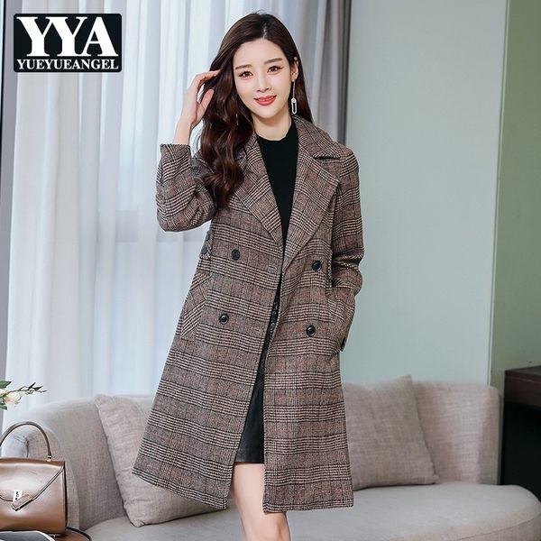 autumn winter new korean womens plaid woolen trench coats long sleeve double breasted slim fit office ladies medim length coats, Black
autumn winter new korean womens plaid woolen trench coats long sleeve double breasted slim fit office ladies medim length coats, Black